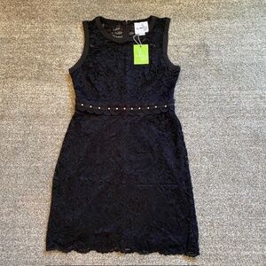NWT Sam Edelman Black Lace Rhinestone Women's Dress Size 8